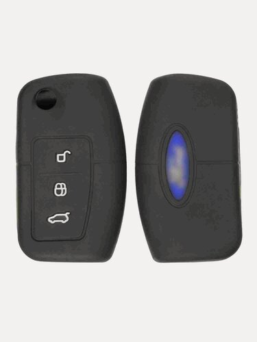 Изображение товара Чехол на ключ силиконовый для Ford Fiesta, Focus, Mondeo, S-MAX (чёрный) belais #22044