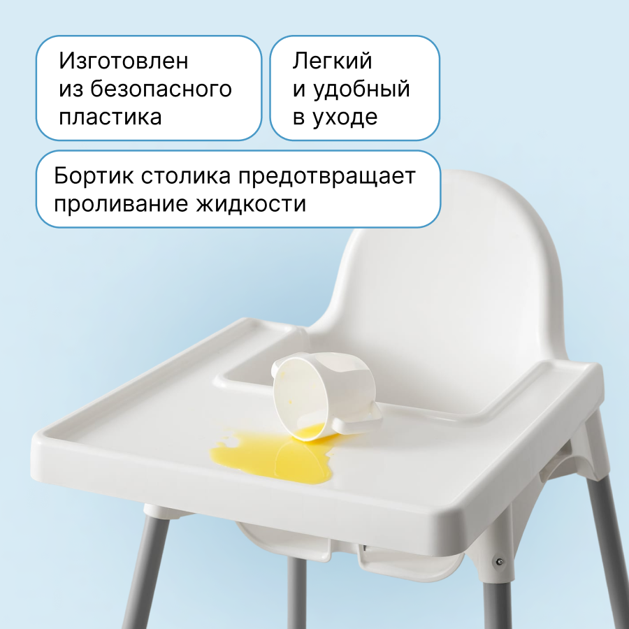 Картинки Стульчик для кормления ребенка, высокий детский стул для кормления со столиком, белый