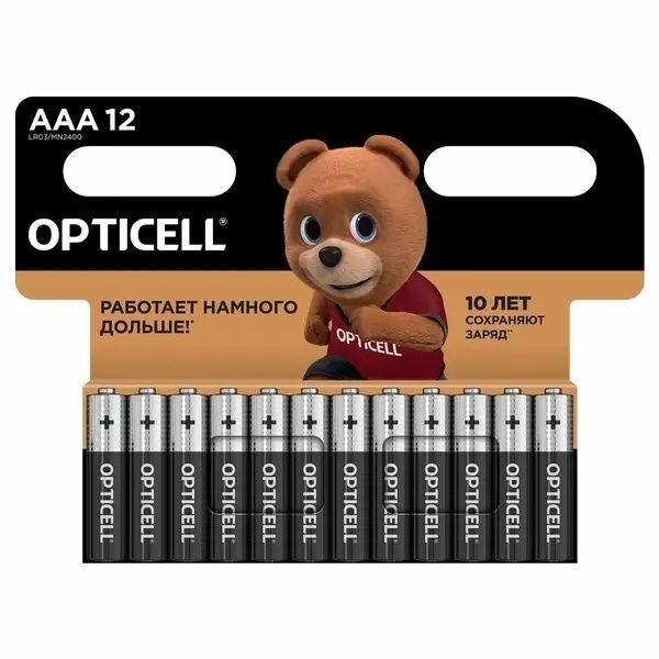Батарейки алкалиновые Opticell Basic, AAA, 12 шт