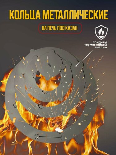 Изображение товара Кольца для печи под казан 410 мм толщиной 3 мм,