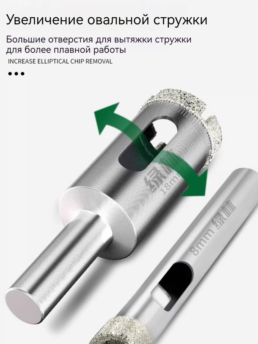 Коронки И Наборы Для Электроинструмента Коронка алмазная по керамограниту, керамике, стеклу, кирпичу 6мм,8мм,10мм
