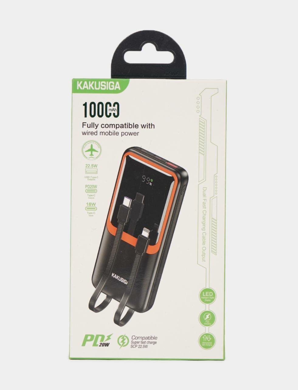 Power Bank/ внешний | KAKUSIGA быстрая зарядка, аккумулятор на 10000 мАч — фото 1