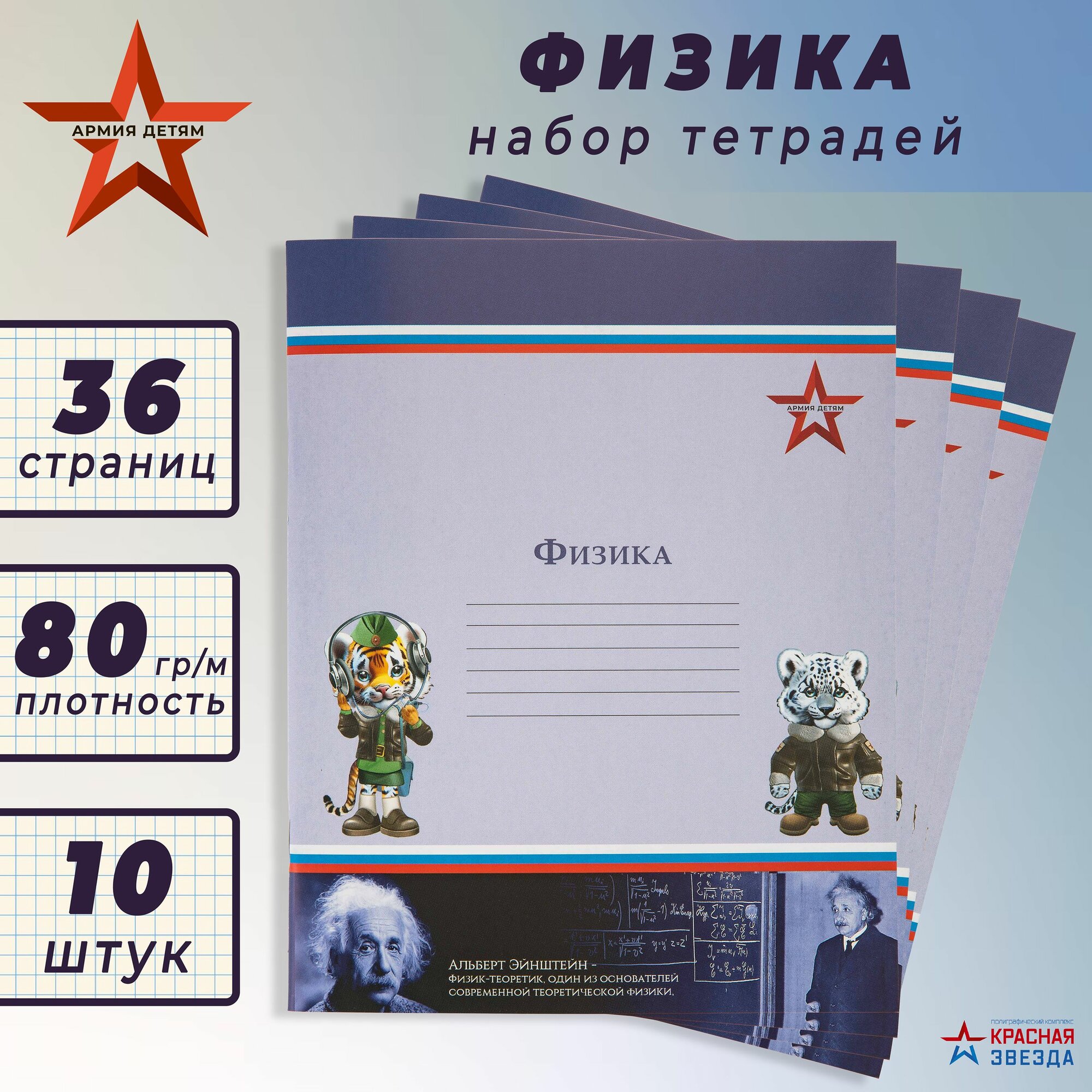 Набор из 10 предметных тетрадей "Физика"
