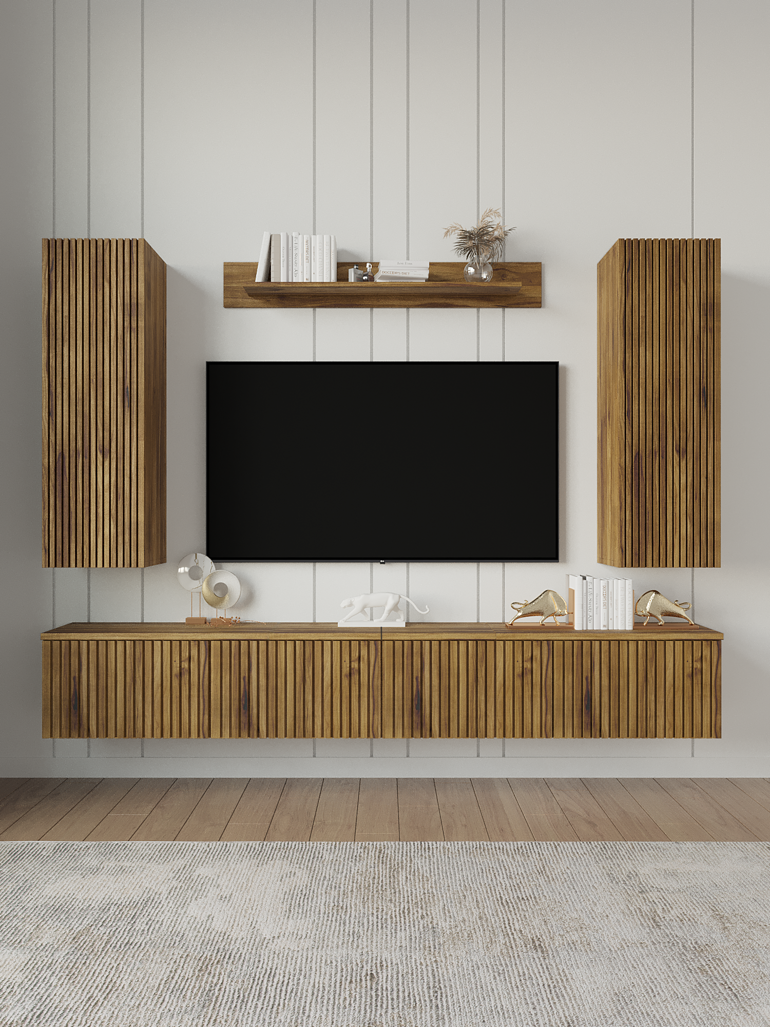 Модулная стенка ORBIS 3, современное исполнение, для гостиной, длина 220 см, Вотан/Вотан