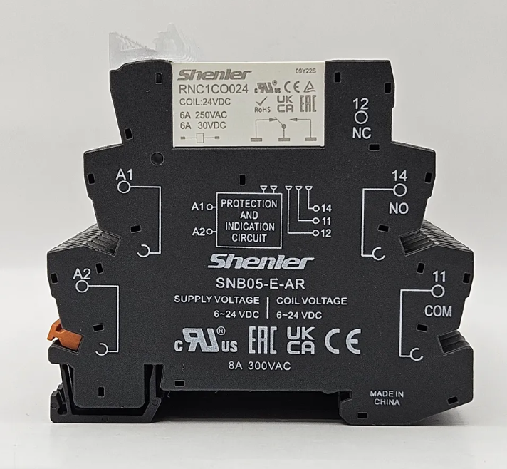 RNC1CO024/SNB05-E-AR Реле интерфейсное с колодкой, винтовой зажим, 1CO, 6A(250VAC), 24VDC, LED, W=6.2mm (аналог RSL1PRBU)