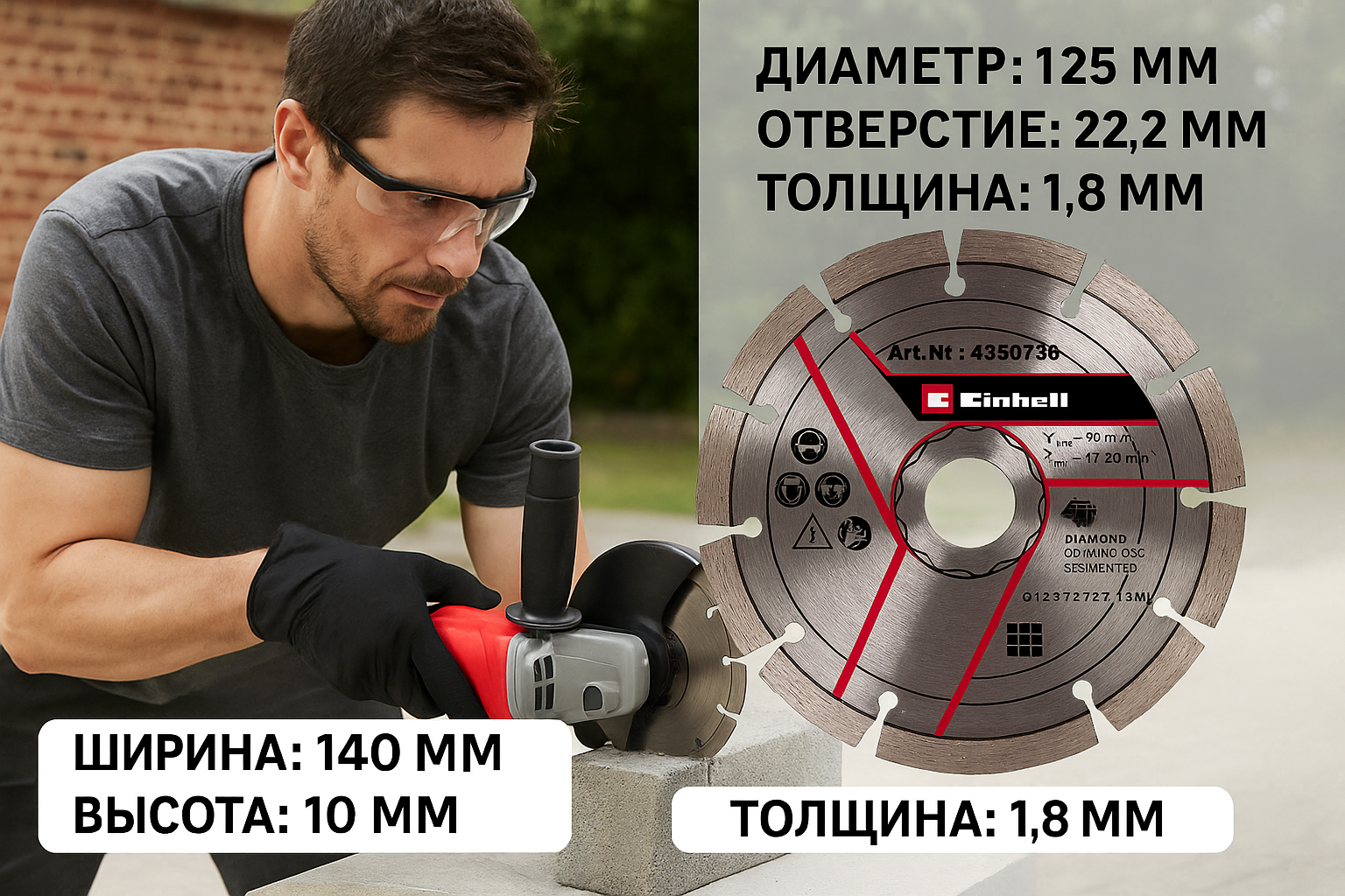 Диски для бороздодела Einhell TE-MA 1300, TE-MA 1500 125х22.2 мм, 2 шт (4350736)