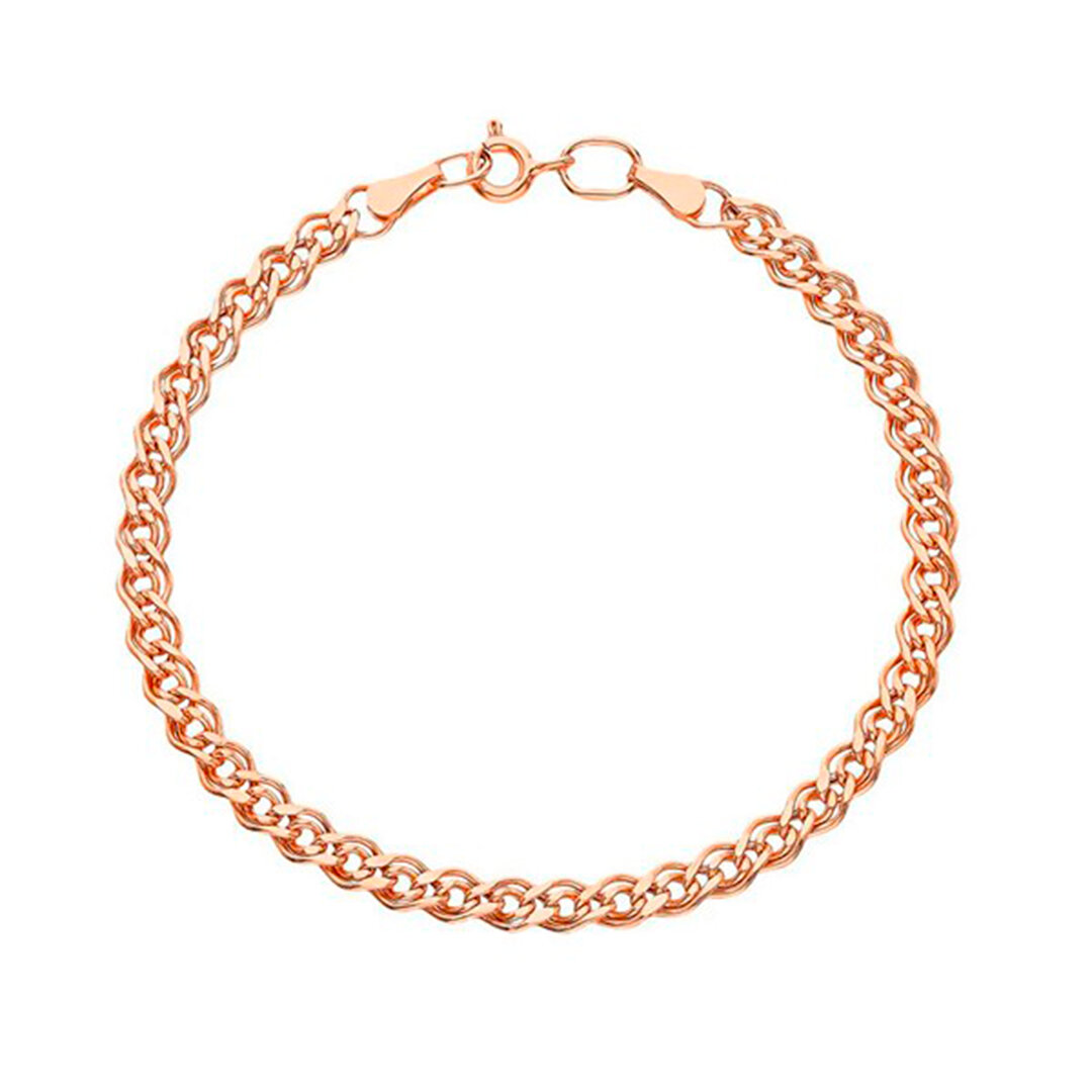 Браслет-цепочка, красное золото, 585 проба