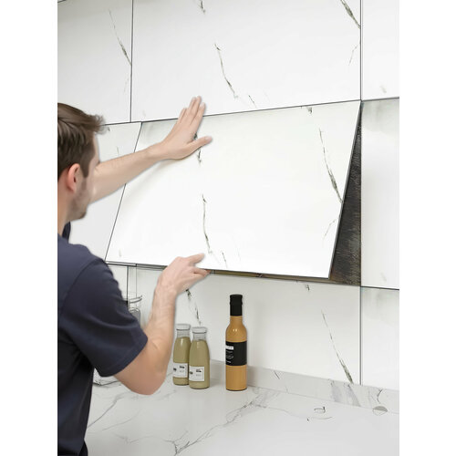 Самоклеящиеся панели стеновые Катри Белые кирпичики 30x60см 18шт 324м2 1440₽