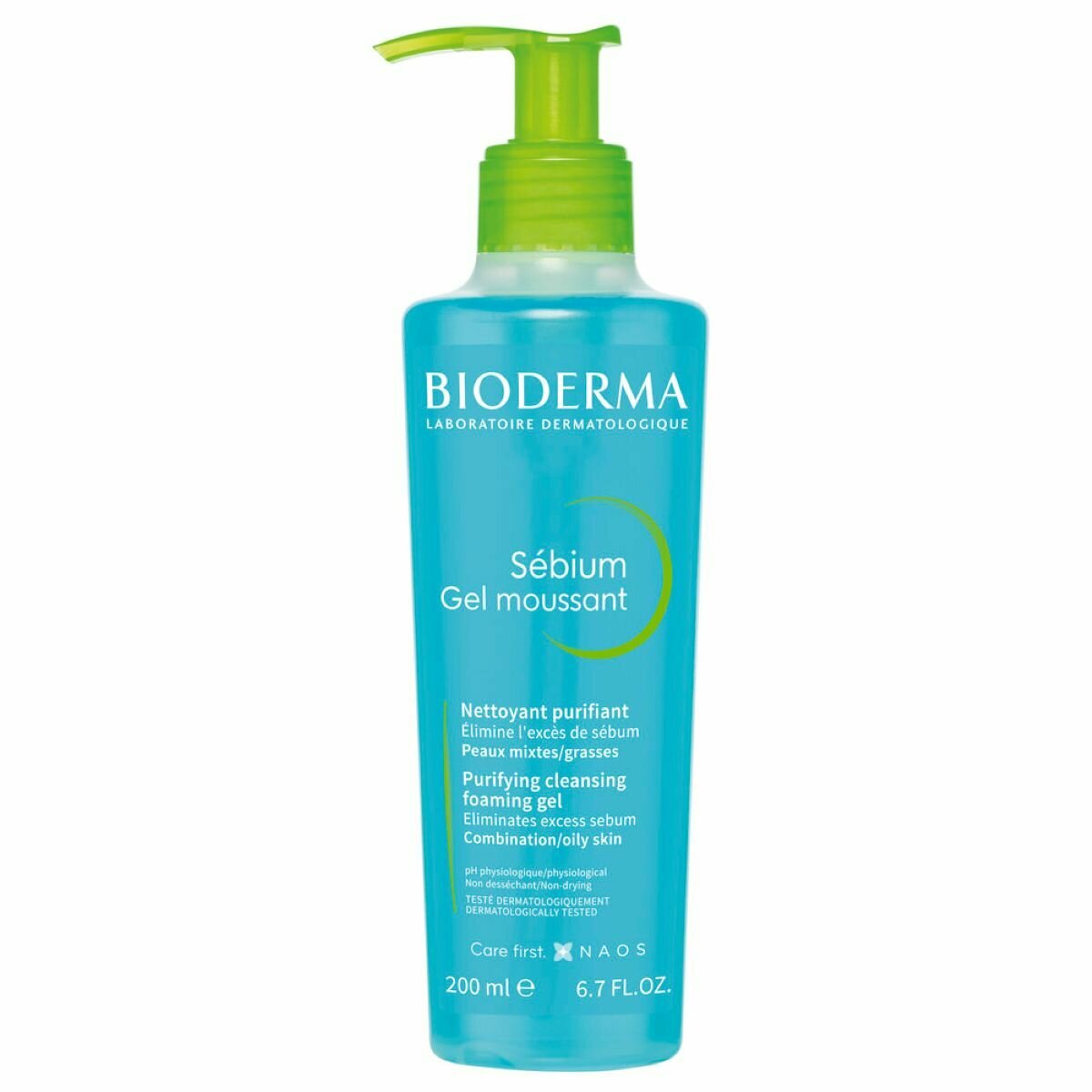 БИОДЕРМА СЕБИУМ Очищающий гель, флакон-помпа, 200 мл | BIODERMA Sebium Gel Moussant