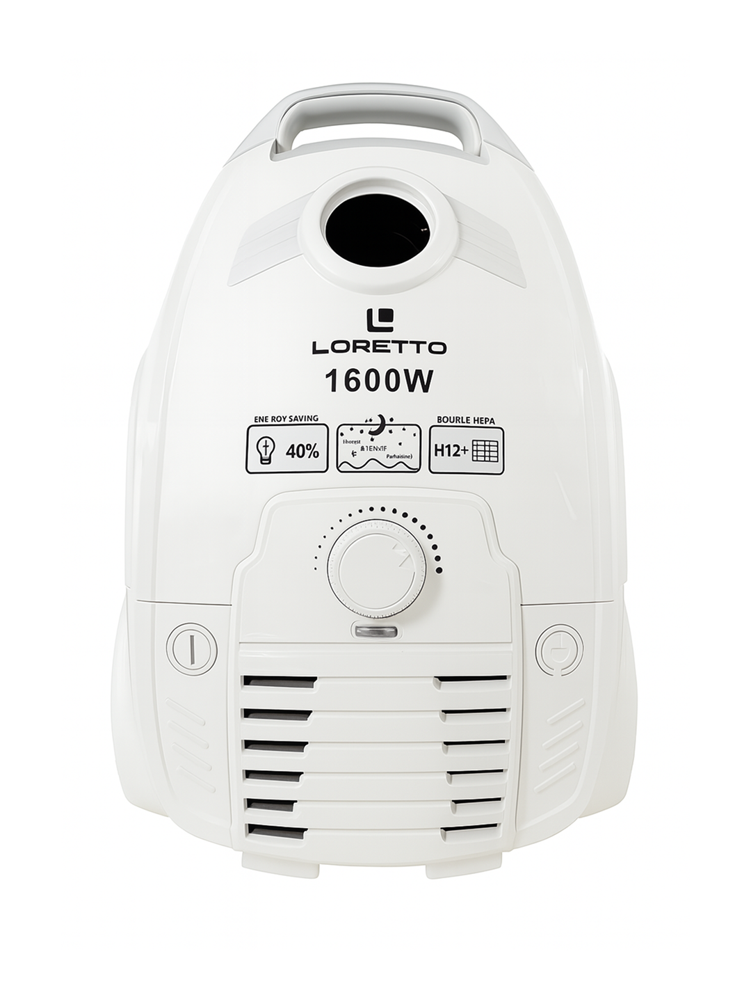 Пылесос Loretto LVC-1602W Мощность двигателя 1600 Вт, мощность всасывания 400 Вт, Гарантия от производителя 3 года