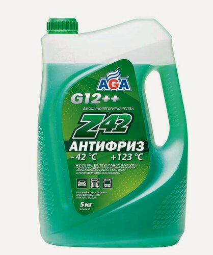Изображение товара Антифриз aga z-42 g12++ готовый -42c зеленый 5 кг
