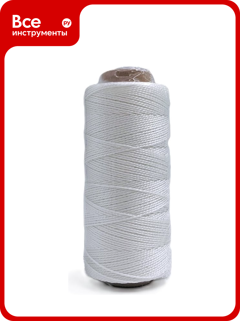 Нить капроновая Сибшнур крученая  2 х прядная  187 текс  белая  200 м  гильза 40138