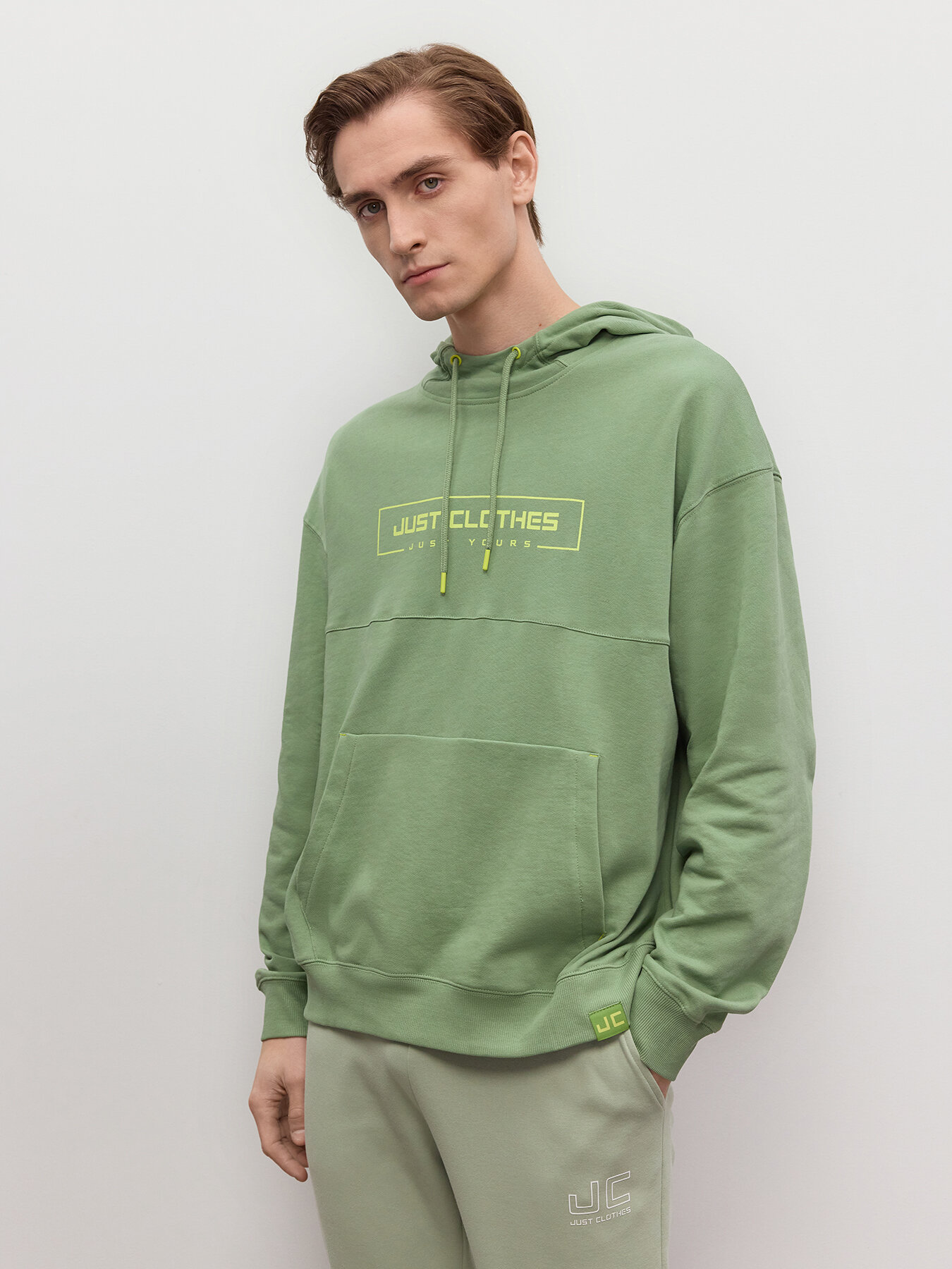 Худи JUST CLOTHES размер 48  зеленый