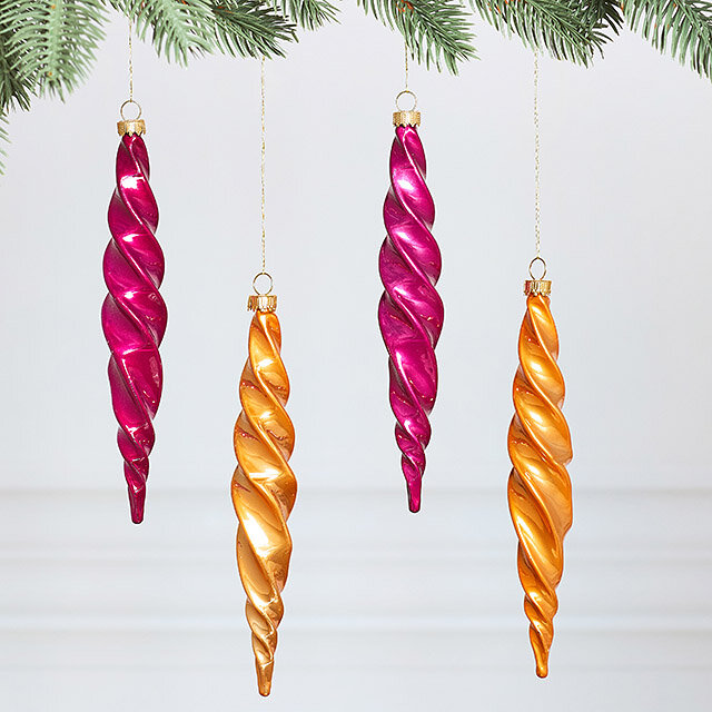 Елочные игрушки Сосульки   Monte Grimano 17 см  4 шт  пластик  Winter Deco  1000594