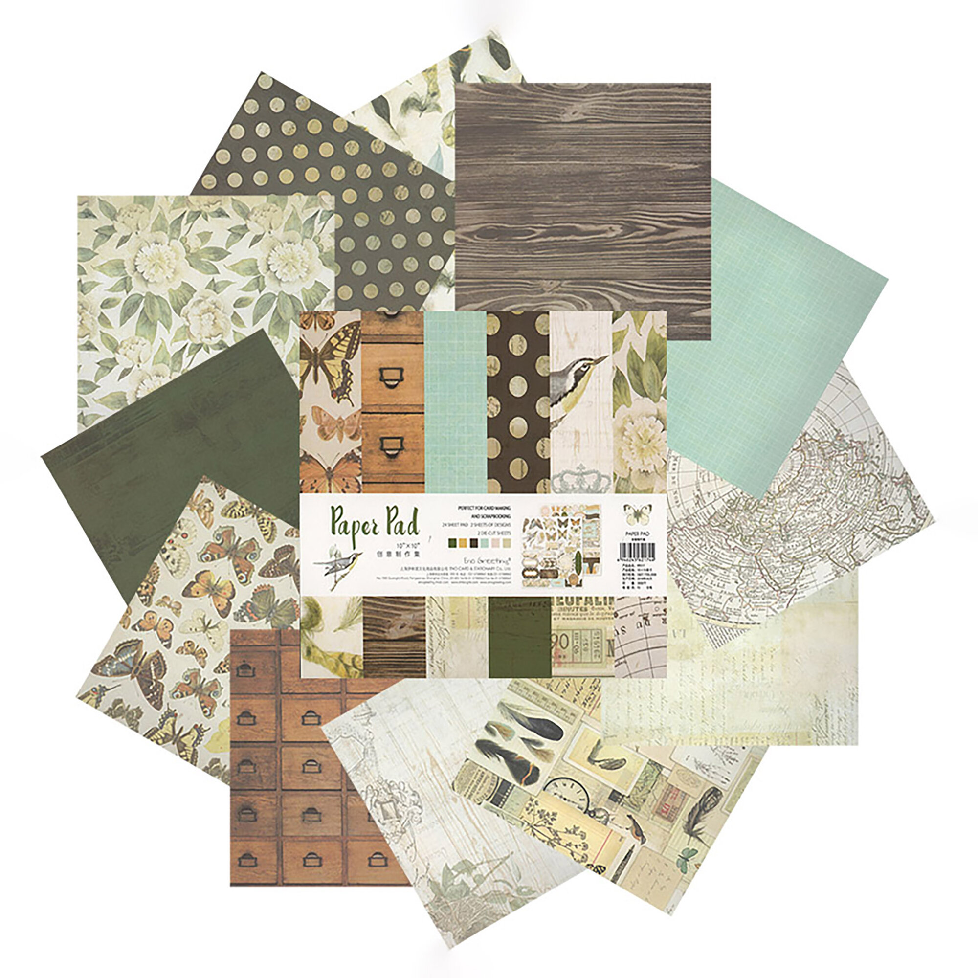 Набор скрап бумаги 077-SB Perfect Craft "Сад историй" 25.5х25.5 см.