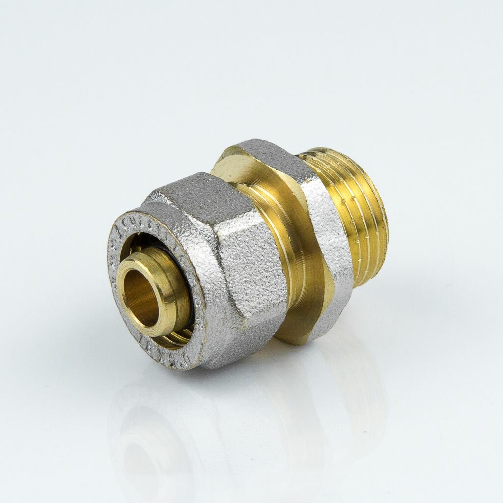 Муфта МП латунь никель обжим Дн 26х3/4