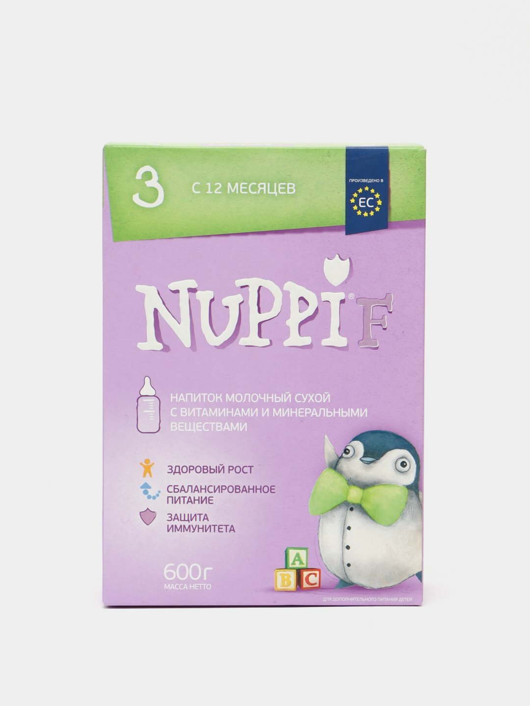 Смесь молочная адаптированная Nuppi F 3, с 12 месяцев, 600 г