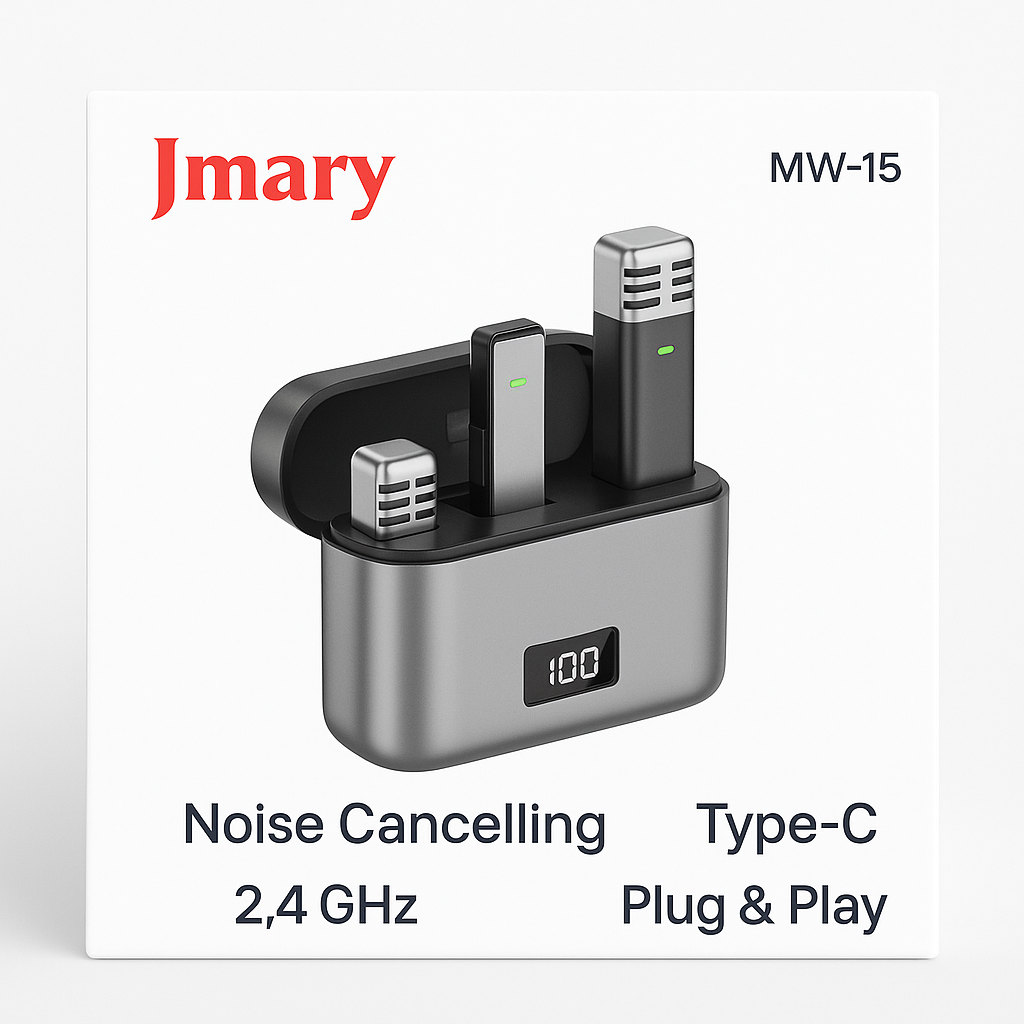 Беспроводной микрофон Jmary MW-15 (Type-C, 2,4 ГГц, с зарядным устройством)