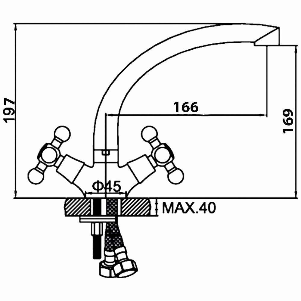Смеситель LEDEME L4408 для кухни — фото 1