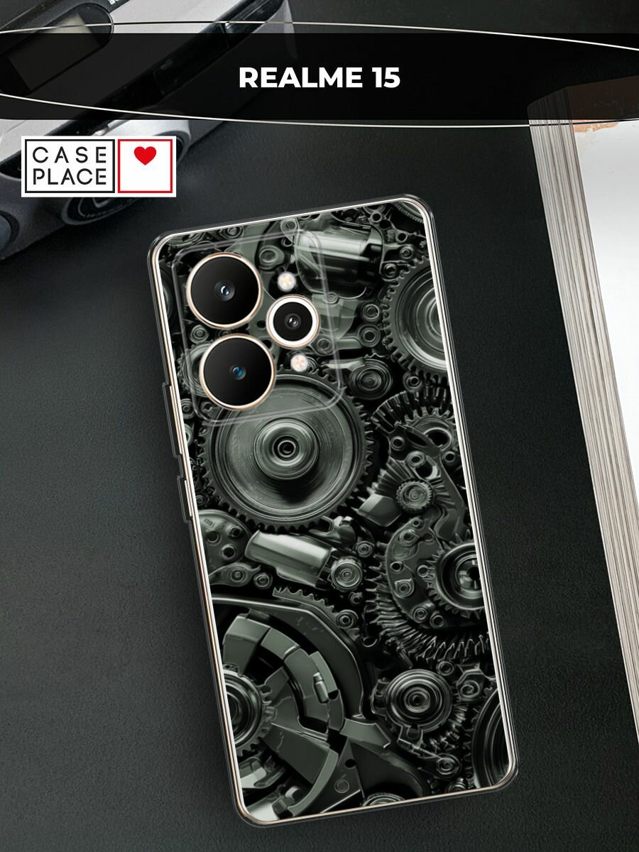 Силиконовый чехол на Realme 15 / Реалми 15 с принтом "Механизмы 2"