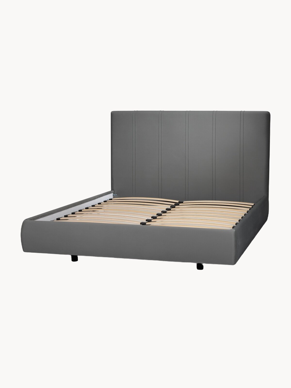 Двуспальная парящая кровать 160х200 с подъемным механизмом и ящиками Барселона на ножках, вельвет темно-серый Ами Мебель