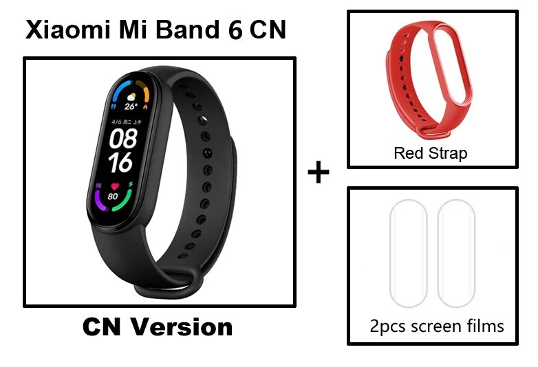 Xiaomi Mi Band 6 Smart Wristband AMOLED Blood Oxygen Fitness Traker Heart Rate Bluetooth Waterproof Miband 5