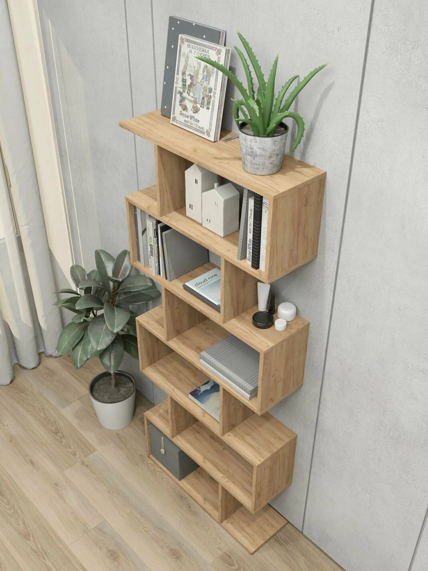 Стеллаж Martin, деревянный, для книг и игрушек, напольный, 6 секций