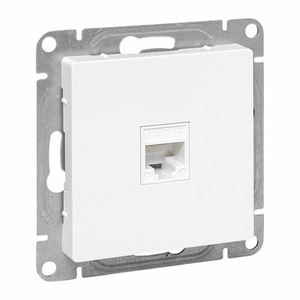 Розетка компьютерная СП Эпика RJ45 кат.5 механизм бел. EKF UP1-SOW-RJ45-5