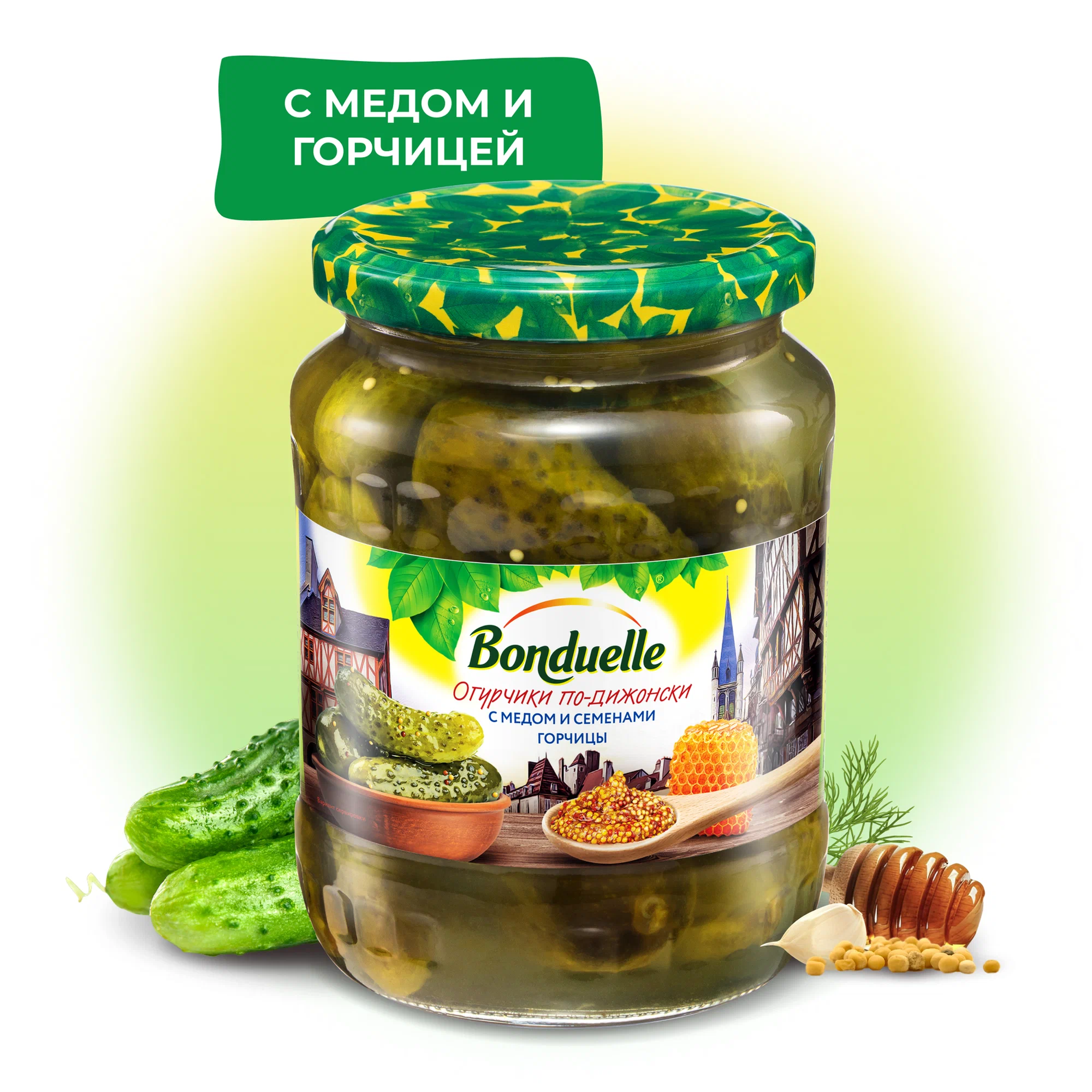 Огурцы Bonduelle по-дижонски с медом и семенами горчицы Bonduelle, 680 г 680 г 6 шт. — фото 1