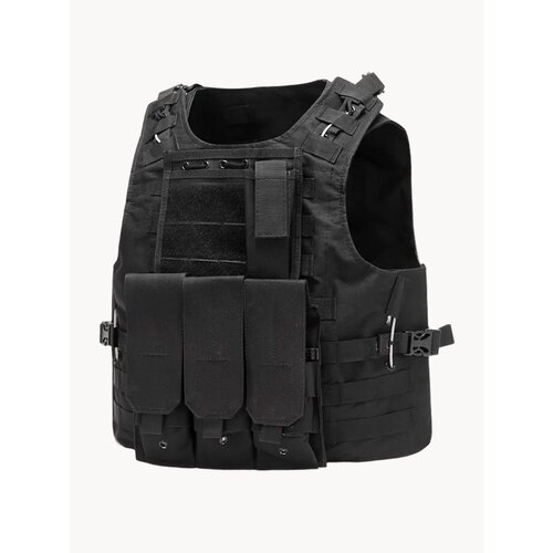 Жилет разгрузочный тактический с подсумками и системой быстрого сброса, чёрный