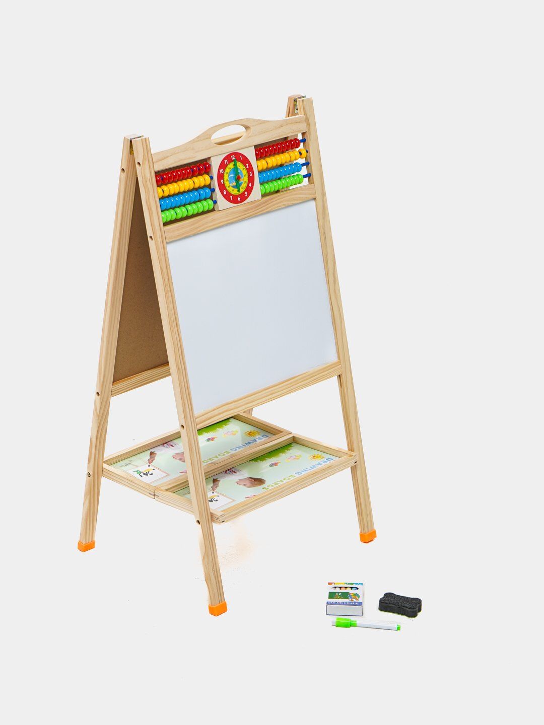 Мольберт детский, магнитная доска для рисования мелом и маркером — фото 1
