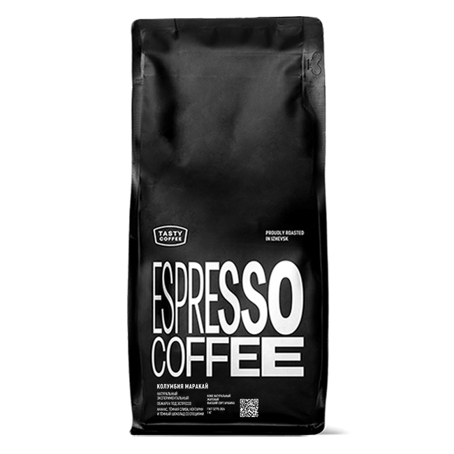 Кофе для эспрессо Колумбия Маракай Tasty Coffee, в зёрнах, 1000 г — фото 1