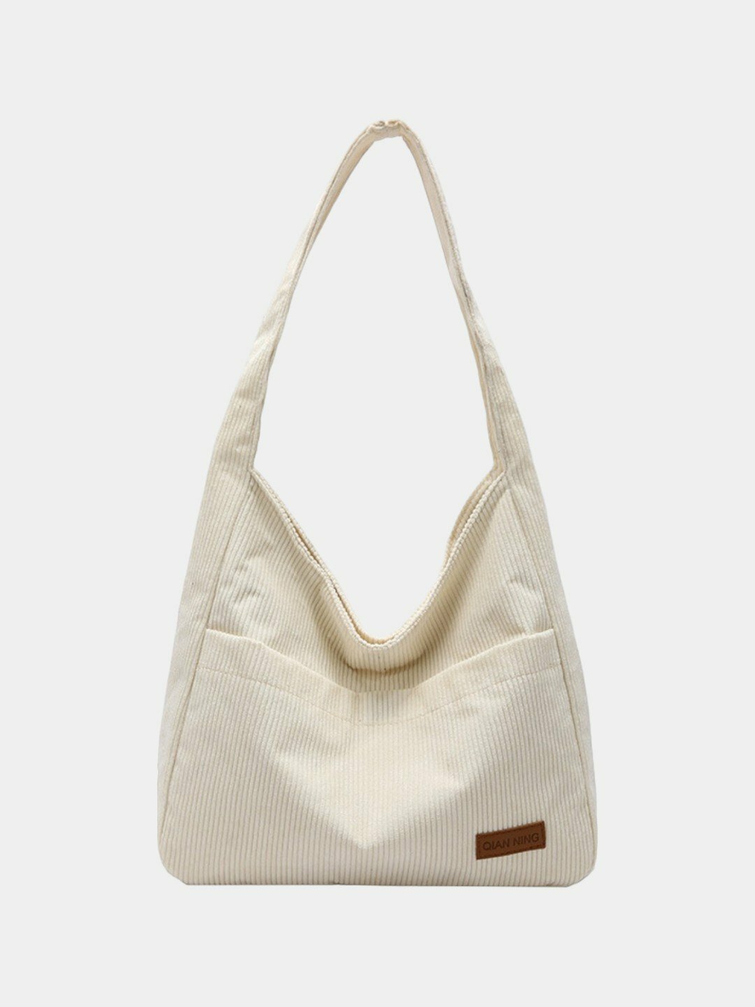 Сумка  Corduroy Soft Tote by QIAN NING, фактура рельефная, белый,