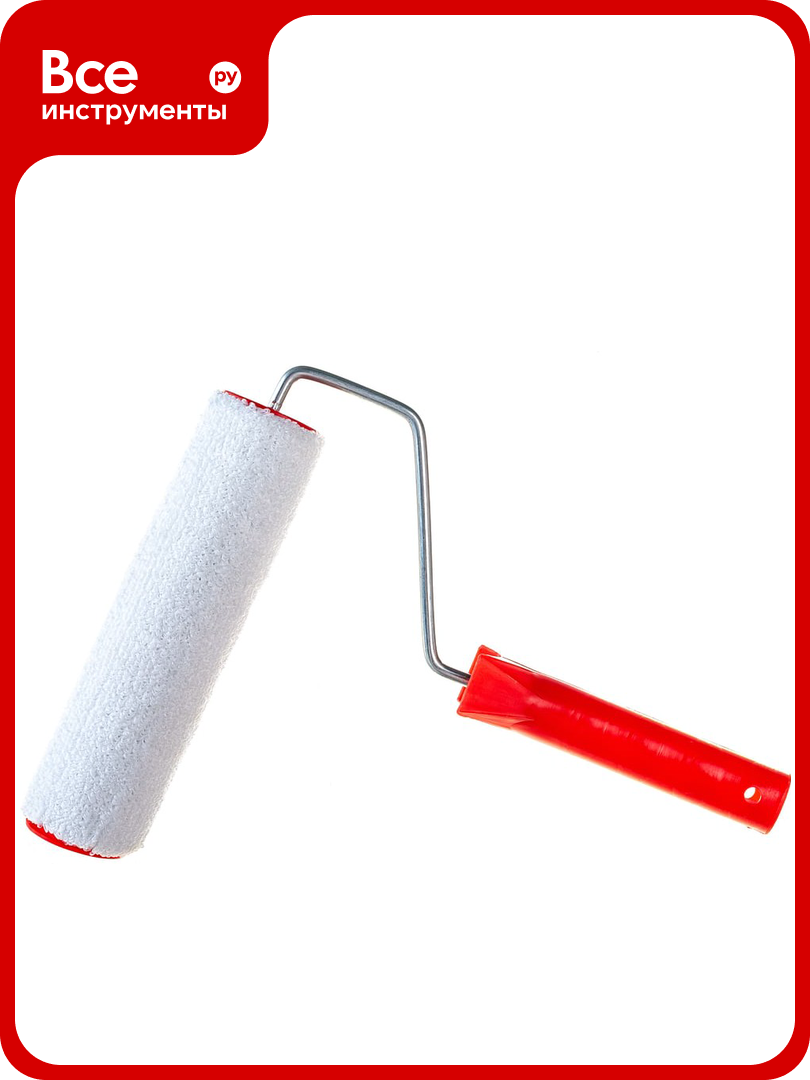 Малярный валик РемоКолор с рукояткой Велюр ось 6мм D48мм 200мм 04-2-305