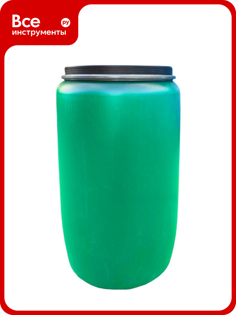 Бочка Тара. ру полиэтилен 227 л новая с крышкой на обруче зеленая 08848