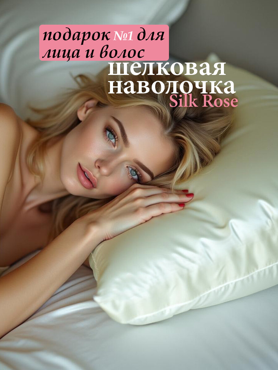 Наволочка шелковая 50Х70, Сияющий жемчуг