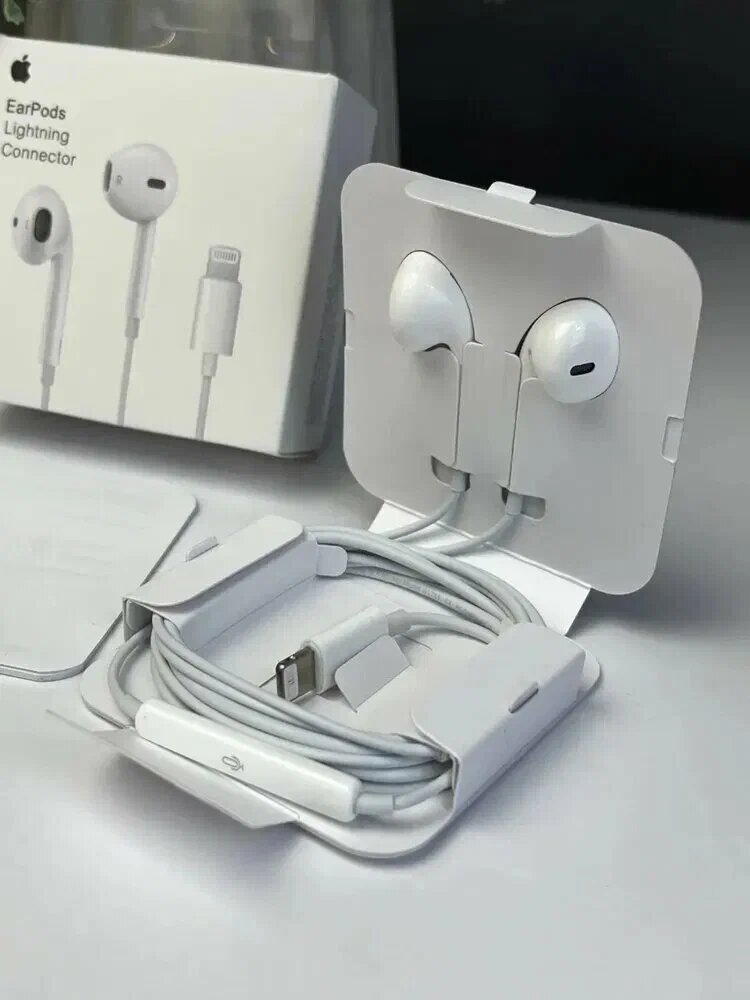 Проводные наушники для Iphone 5-14 Pro/ Pro Max, Lightning‑EarPods оригинальные наушник Apple
