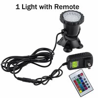 Светодиодный RGB подводный светильник для аквариума, водонепроницаемая лампа IP68, ландшафтный Точечный светильник для бассейна, резервуара, фонтана, пруда, садового водоема, EU Plug, 1 Light with Remote, Черный
