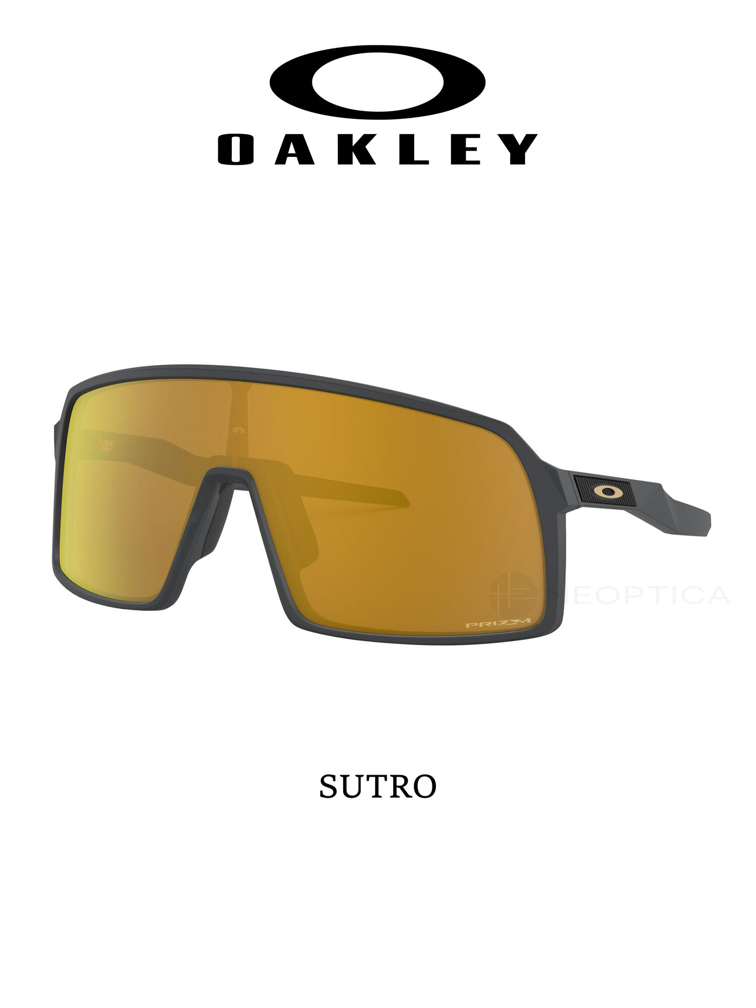 Солнцезащитные очки Oakley, черный, коричневый