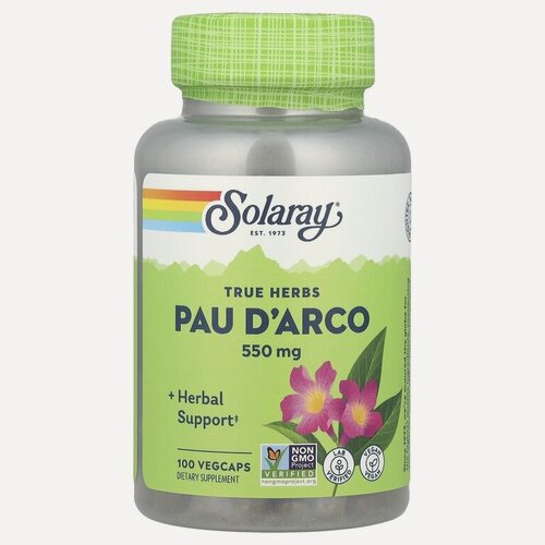Изображение товара Pau D'Arco 550 mg (Кора Муравьиного Дерева 550 мг) 100 вег капсул (Solaray)