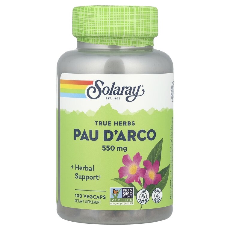 Pau D'Arco 550 mg (Кора Муравьиного Дерева 550 мг) 100 вег капсул (Solaray) фото