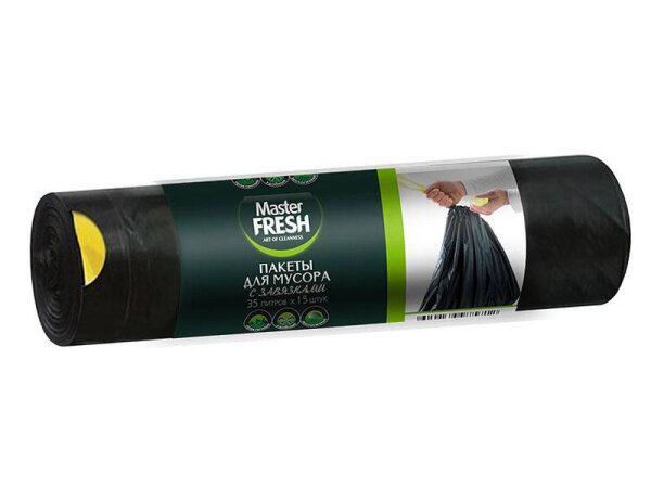 Мешки для мусора Master Fresh, с завязками, 35 л, 15 шт/уп