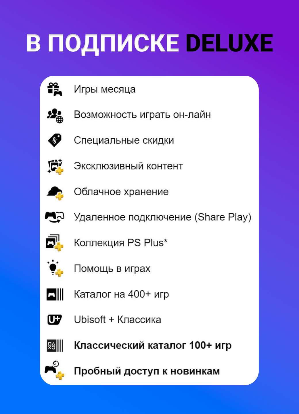Подписка PS Plus DELUXE 1 месяц (800+ игр) для PlayStation (PSN) (PS4/PS5), регион активации: Турция — фото 1