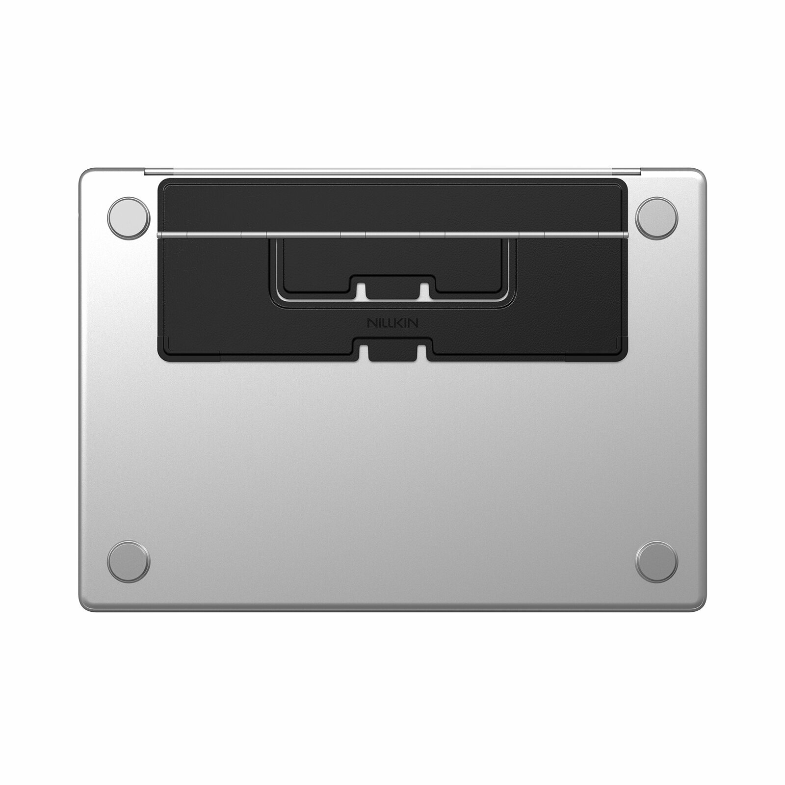 Картинки Тонкая складная подставка черного цвета от Nillkin для ноутбука, серия DualWing Adhesive Laptop Stand