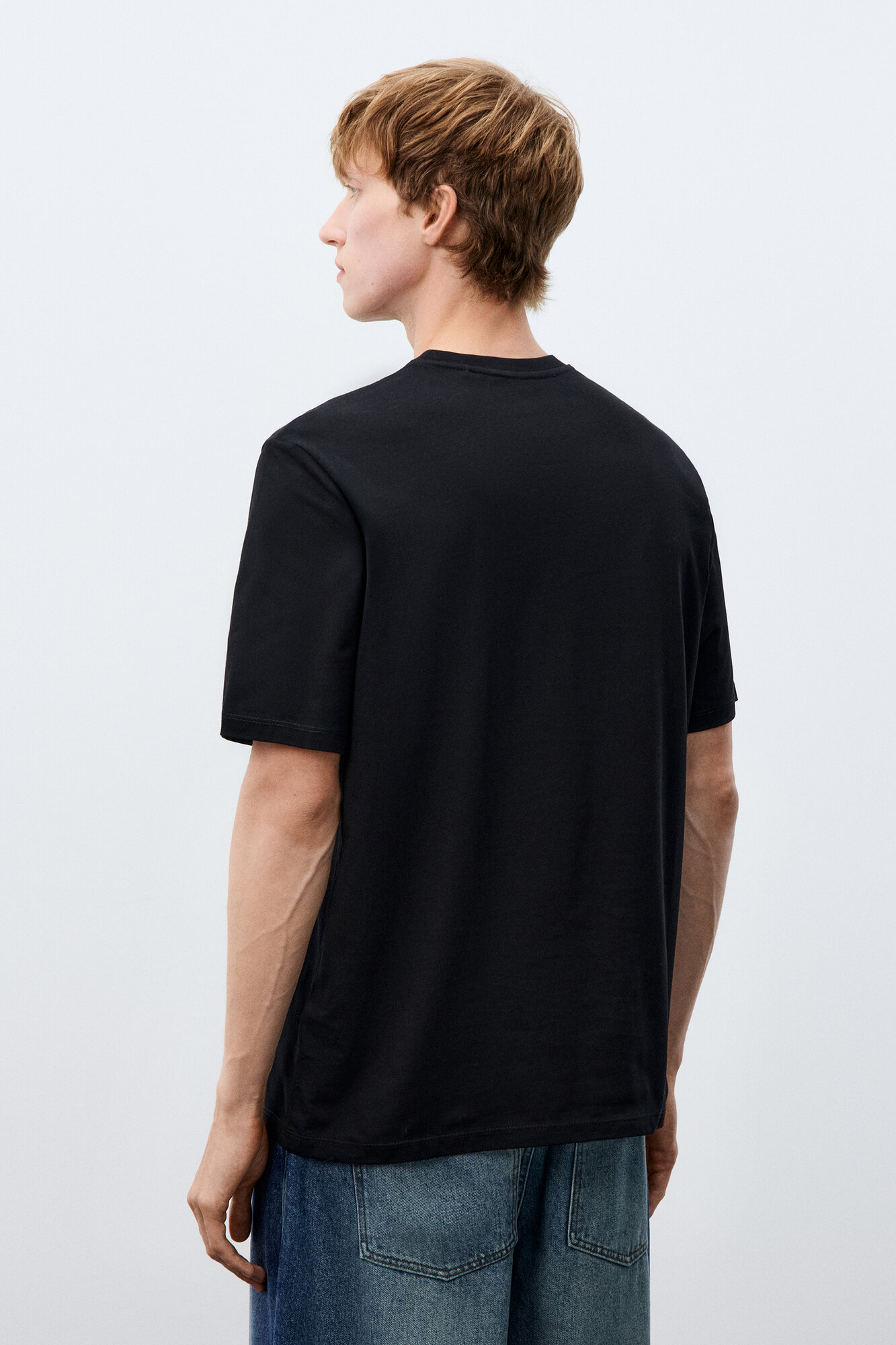 Футболка Befree Man Basic, размер L, черный принт — фото 1