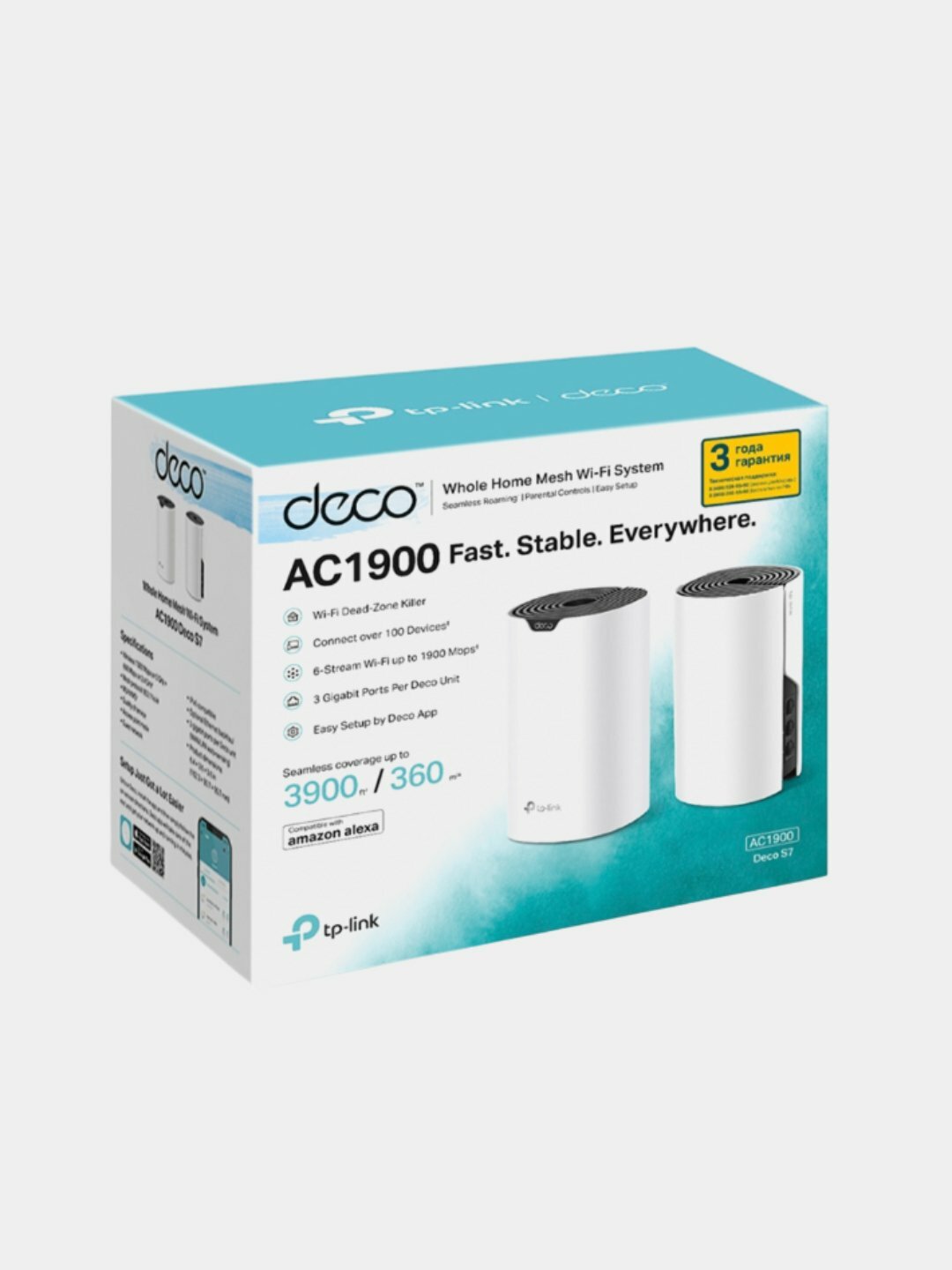 Бесшовный Mesh роутер TP-LINK Deco S7(2-pack), AC1900, белый, 2 шт. в комплекте