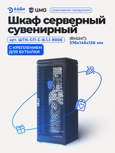 Изображение товара Шкафчик сувенирный серверный ЦМО, ШТК-СП-С-8.1.1-9005, металл, чёрный