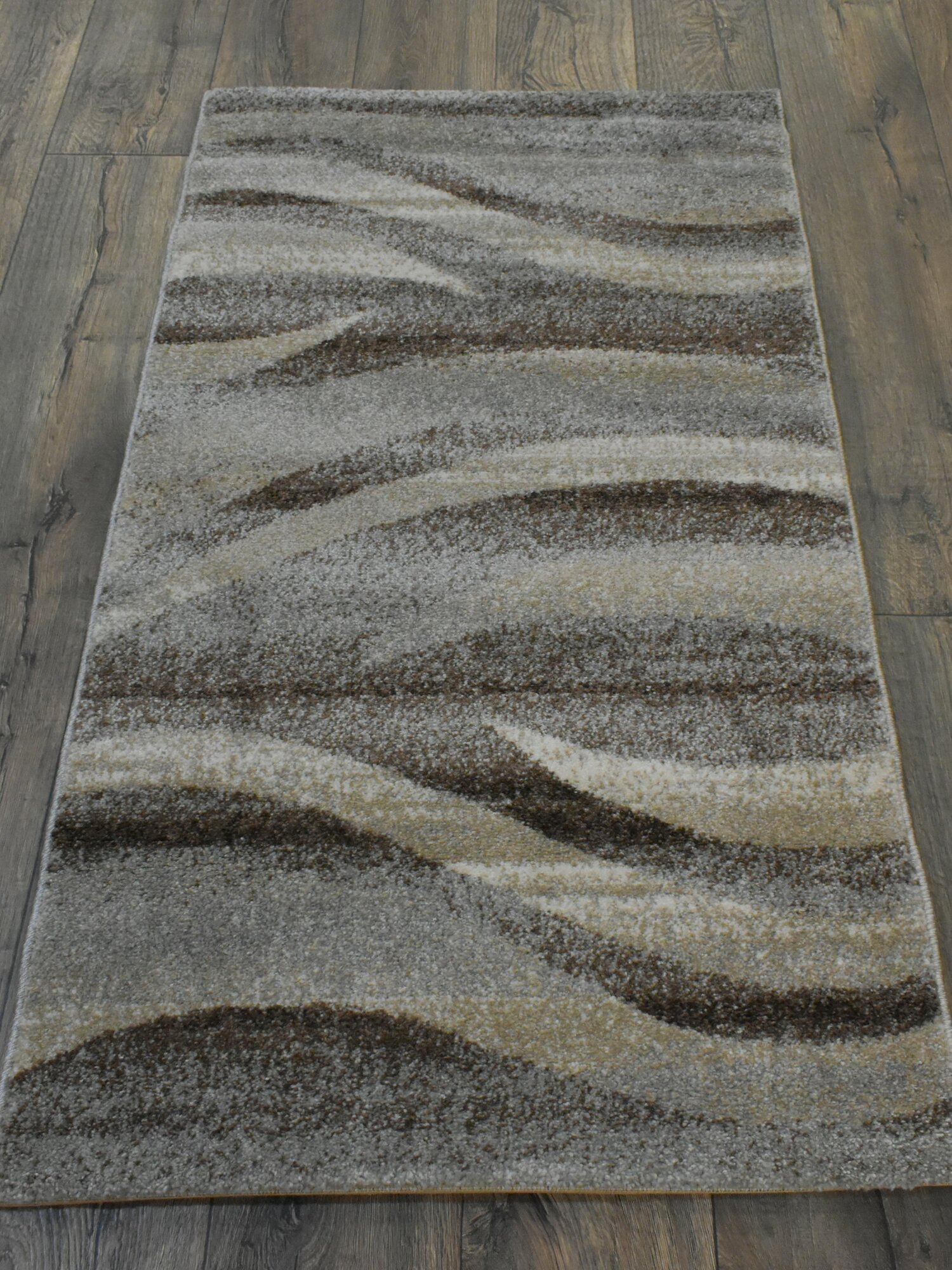 Ковер на пол прямоугольный в гостиную спальню на кухню прикроватный Matrix 16131-15011 серо-бежевый 0.8*1.5 м