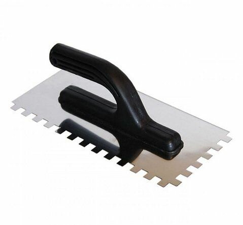 Color expert 94060612 кельма зубчатая пластиковая ручка нержавеющая сталь зуб 6x6 мм (270x130мм)