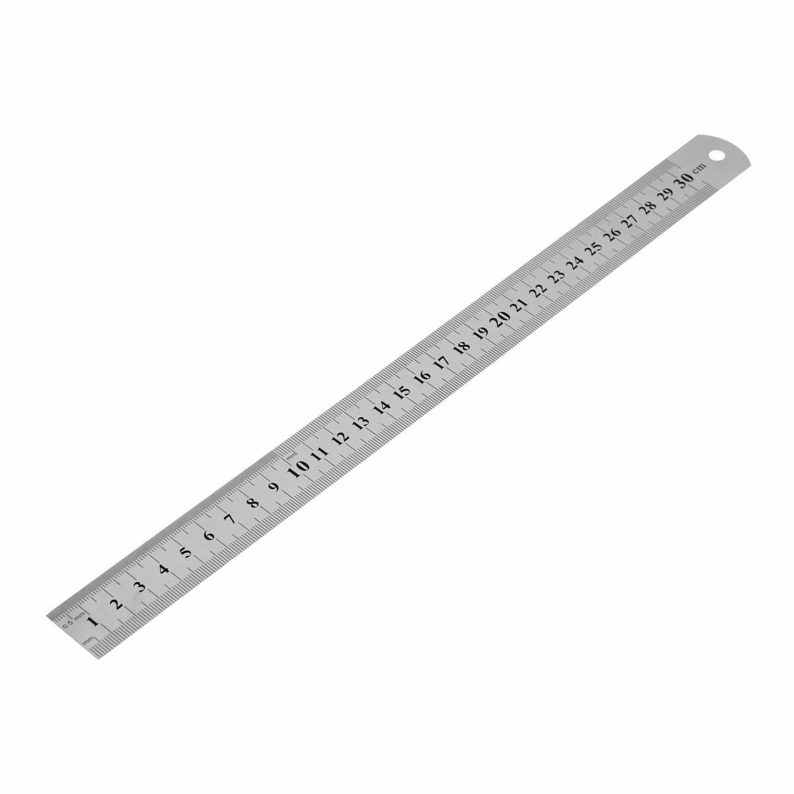 Линейка измерительная металлическая шкала вытравлена 300 мм